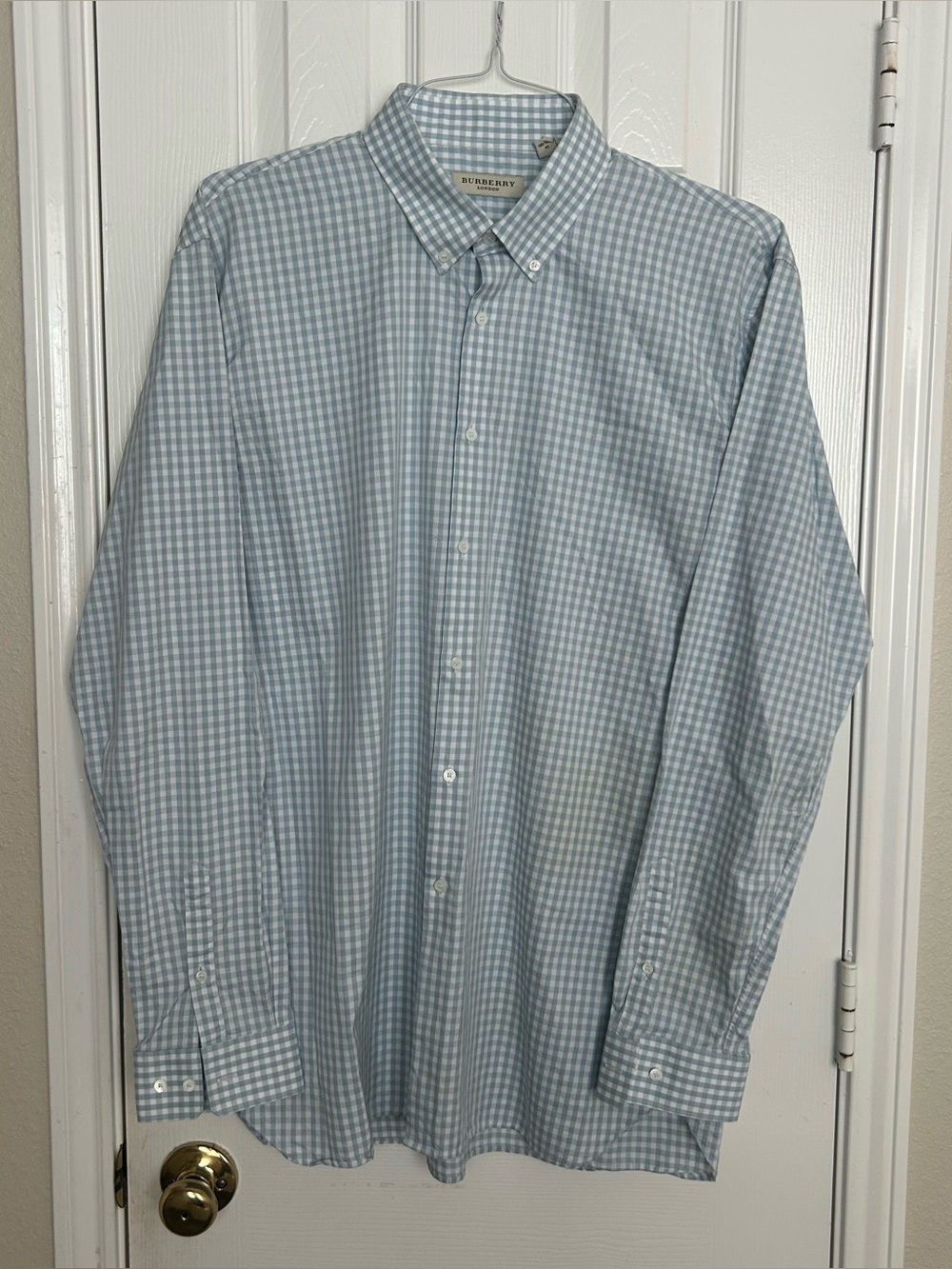 Men’s Burberry London Button Down Shirt Size 17-43 Plaid